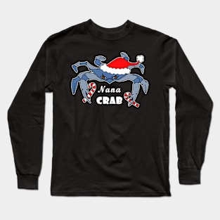 Christmas Nana Crab Blue Crab Matching Family Holiday Pajama Long Sleeve T-Shirt